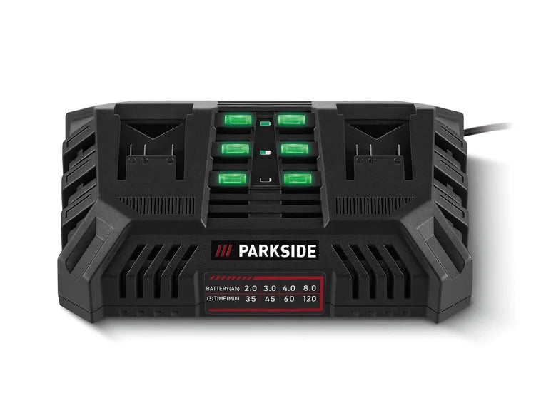 PARKSIDE® PDSLG 20 B1 Podwójna ładowarka do akumulatorów, 2 x 4,5 A, 20 V